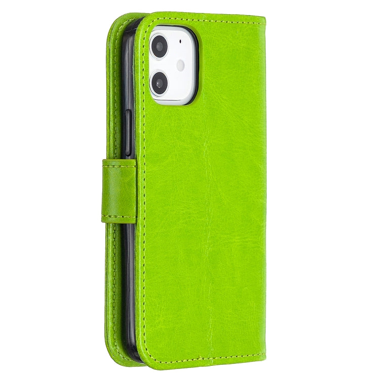 For iPhone 12 mini Crazy Horse Texture Horizontal Flip Leather Case with Holder & Card Slots & Wallet & Photo Frame