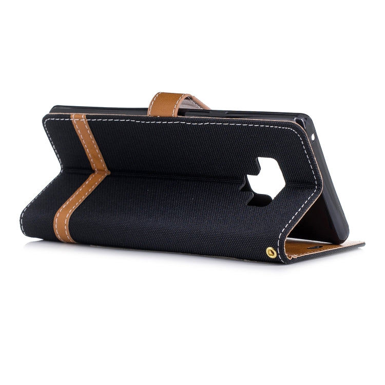 Color Matching Denim Texture Leather Case for Galaxy  Note 9 , with Holder & Card Slots & Wallet & Lanyard