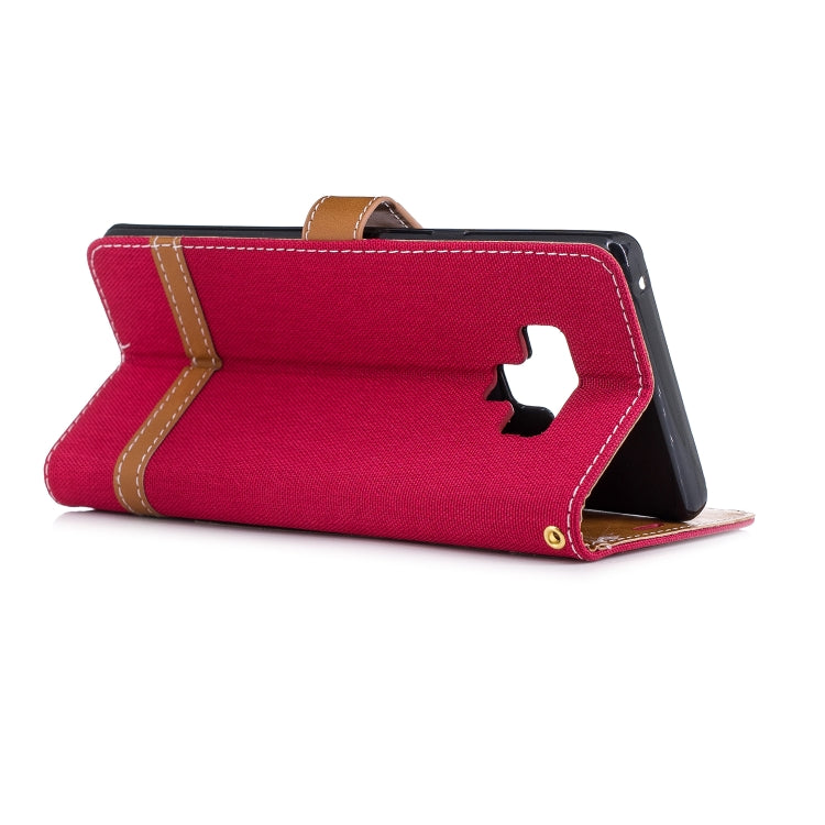 Color Matching Denim Texture Leather Case for Galaxy  Note 9 , with Holder & Card Slots & Wallet & Lanyard