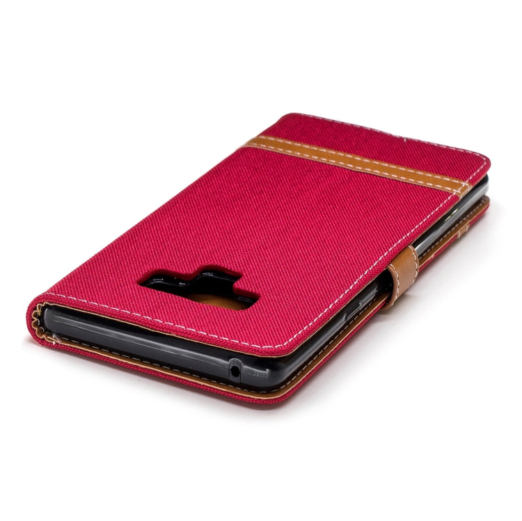 Color Matching Denim Texture Leather Case for Galaxy  Note 9 , with Holder & Card Slots & Wallet & Lanyard
