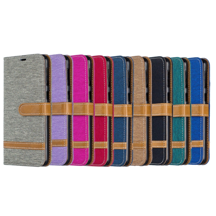 Color Matching Denim Texture Leather Case for Galaxy  Note 9 , with Holder & Card Slots & Wallet & Lanyard