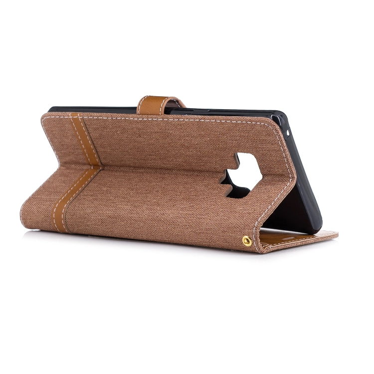 Color Matching Denim Texture Leather Case for Galaxy  Note 9 , with Holder & Card Slots & Wallet & Lanyard