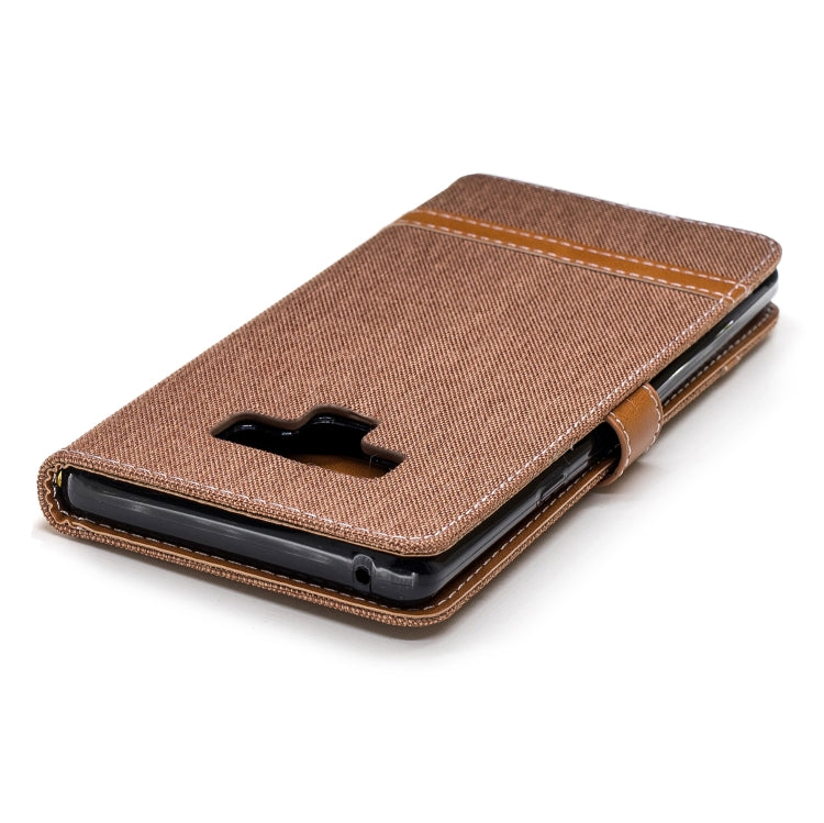 Color Matching Denim Texture Leather Case for Galaxy  Note 9 , with Holder & Card Slots & Wallet & Lanyard