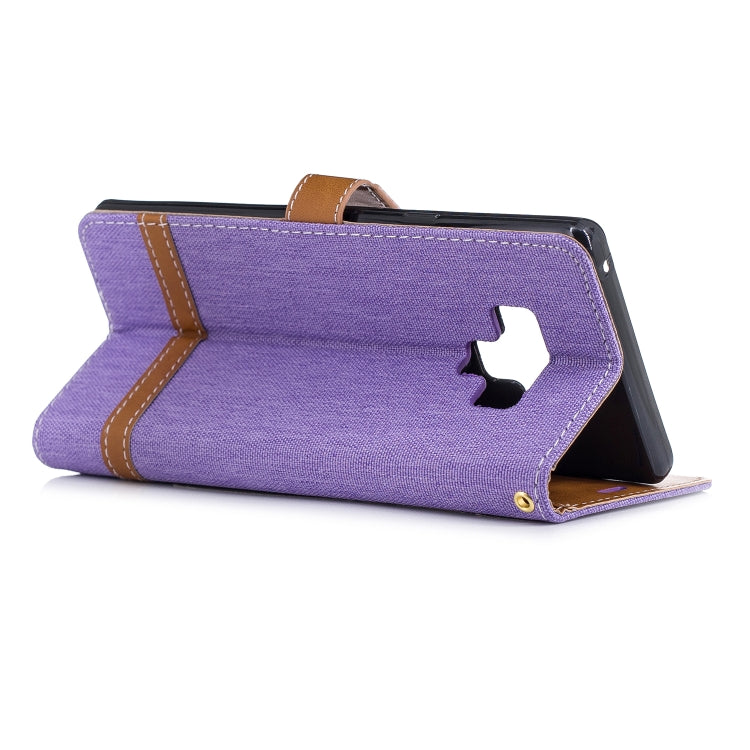 Color Matching Denim Texture Leather Case for Galaxy  Note 9 , with Holder & Card Slots & Wallet & Lanyard