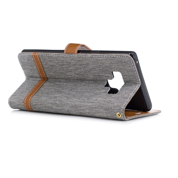 Color Matching Denim Texture Leather Case for Galaxy  Note 9 , with Holder & Card Slots & Wallet & Lanyard