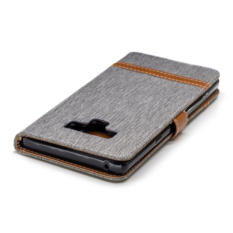 Color Matching Denim Texture Leather Case for Galaxy  Note 9 , with Holder & Card Slots & Wallet & Lanyard