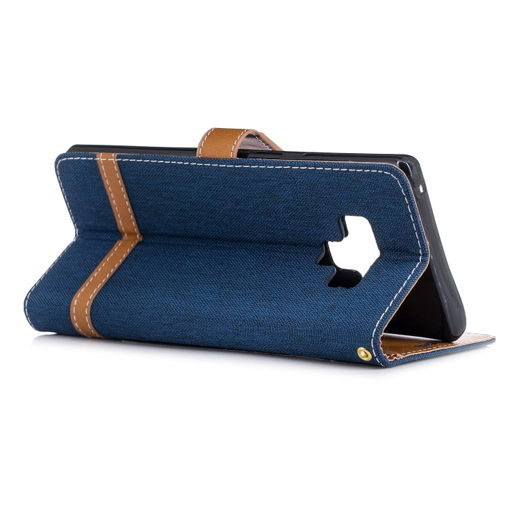 Color Matching Denim Texture Leather Case for Galaxy  Note 9 , with Holder & Card Slots & Wallet & Lanyard