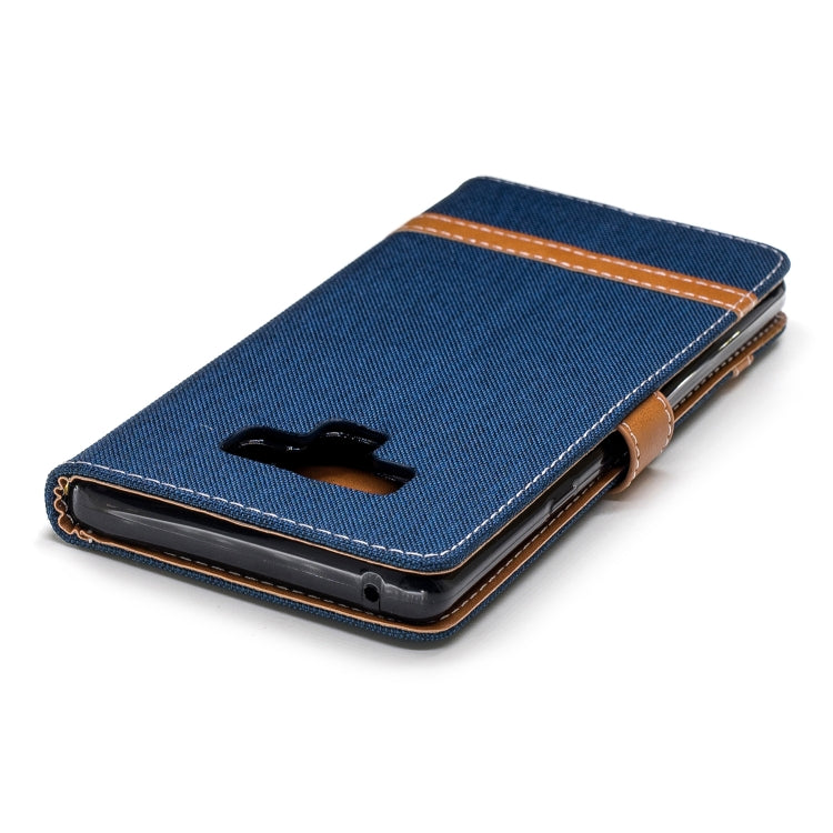 Color Matching Denim Texture Leather Case for Galaxy  Note 9 , with Holder & Card Slots & Wallet & Lanyard
