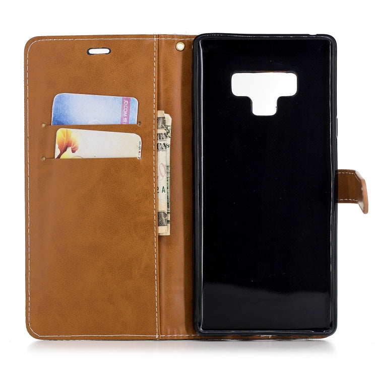 Color Matching Denim Texture Leather Case for Galaxy  Note 9 , with Holder & Card Slots & Wallet & Lanyard