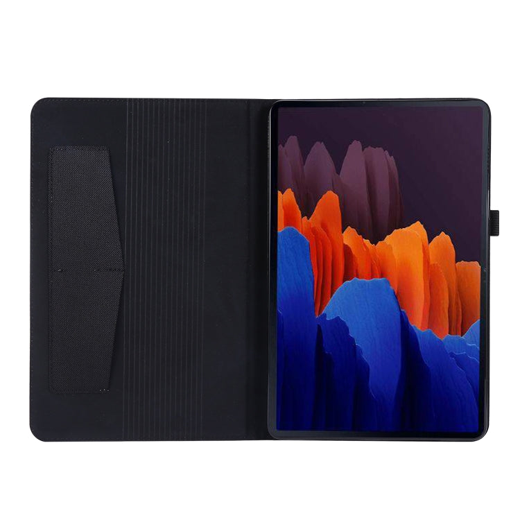 For Samsung Galaxy Tab S8 / Galaxy Tab S7 T870/T875 Horizontal Flip TPU + Fabric PU Leather Protective Case with Card Slots & Holder