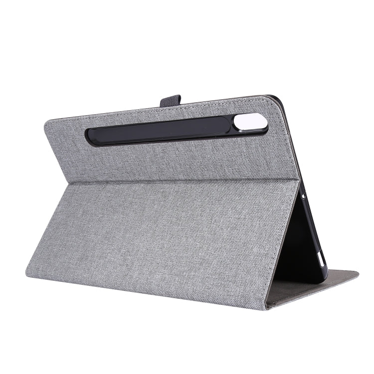 For Samsung Galaxy Tab S8 / Galaxy Tab S7 T870/T875 Horizontal Flip TPU + Fabric PU Leather Protective Case with Card Slots & Holder