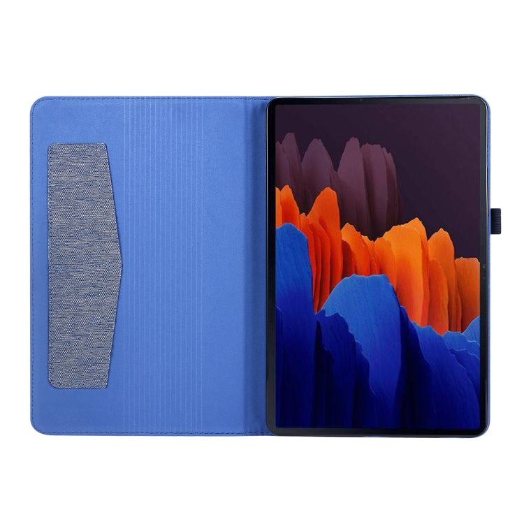 For Samsung Galaxy Tab S8 / Galaxy Tab S7 T870/T875 Horizontal Flip TPU + Fabric PU Leather Protective Case with Card Slots & Holder