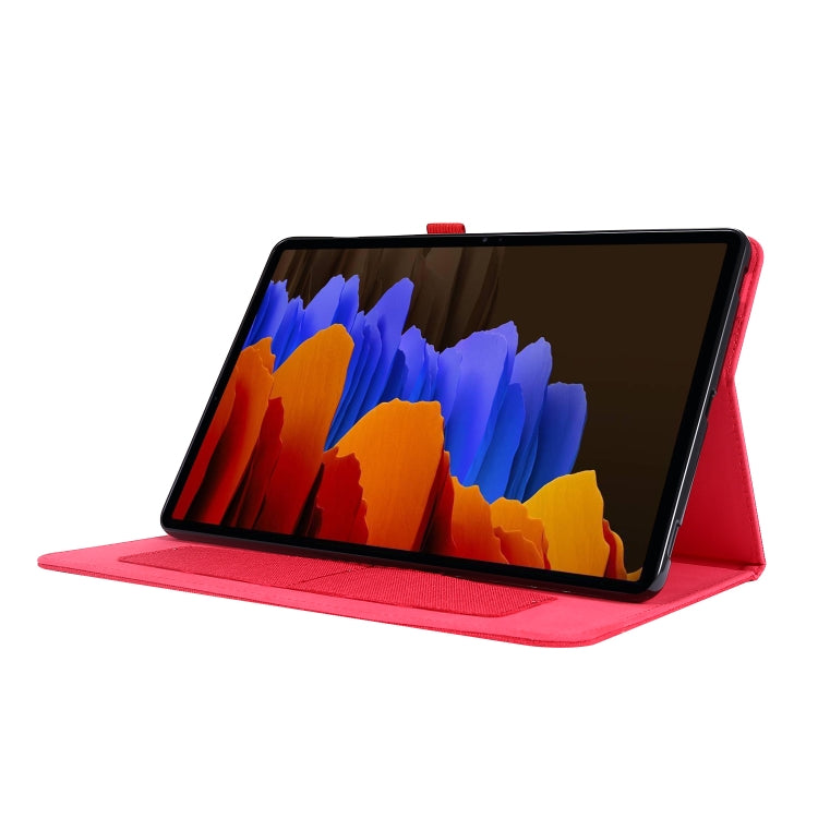For Samsung Galaxy Tab S8 / Galaxy Tab S7 T870/T875 Horizontal Flip TPU + Fabric PU Leather Protective Case with Card Slots & Holder