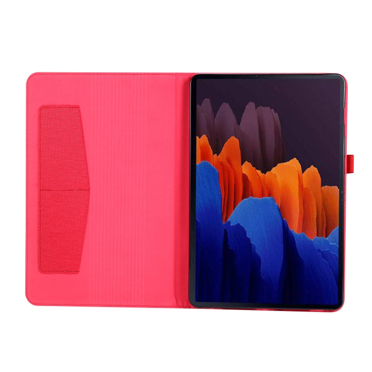For Samsung Galaxy Tab S8 / Galaxy Tab S7 T870/T875 Horizontal Flip TPU + Fabric PU Leather Protective Case with Card Slots & Holder