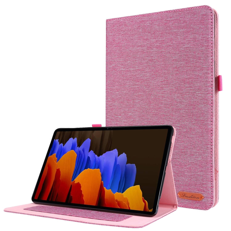 For Samsung Galaxy Tab S8 / Galaxy Tab S7 T870/T875 Horizontal Flip TPU + Fabric PU Leather Protective Case with Card Slots & Holder