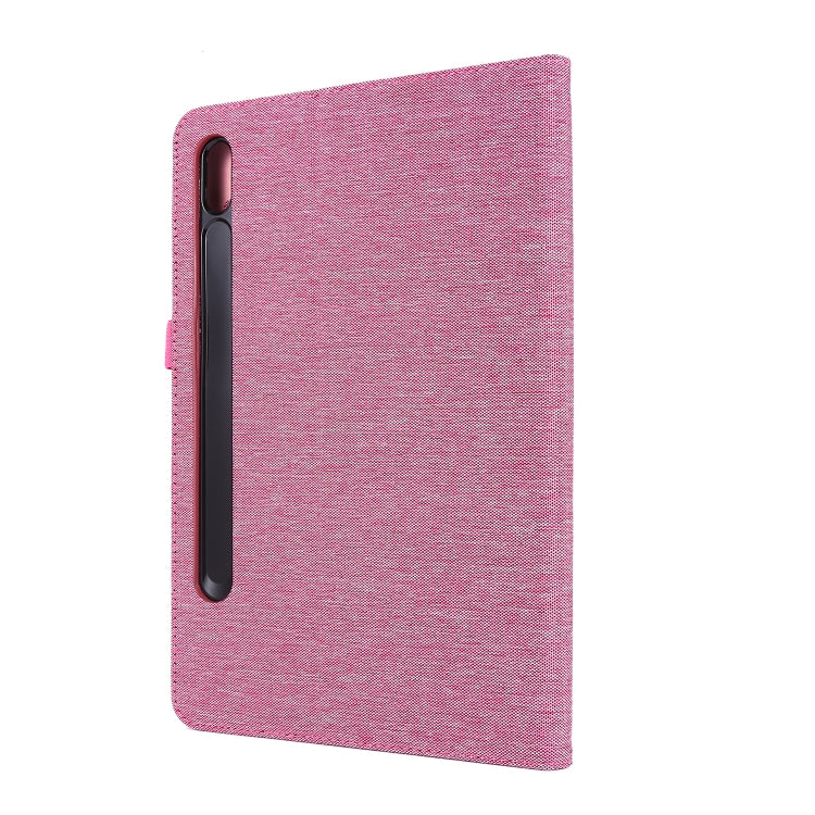 For Samsung Galaxy Tab S8 / Galaxy Tab S7 T870/T875 Horizontal Flip TPU + Fabric PU Leather Protective Case with Card Slots & Holder