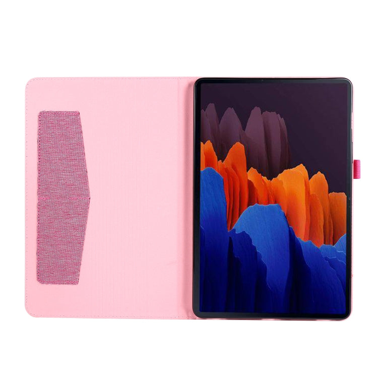 For Samsung Galaxy Tab S8 / Galaxy Tab S7 T870/T875 Horizontal Flip TPU + Fabric PU Leather Protective Case with Card Slots & Holder