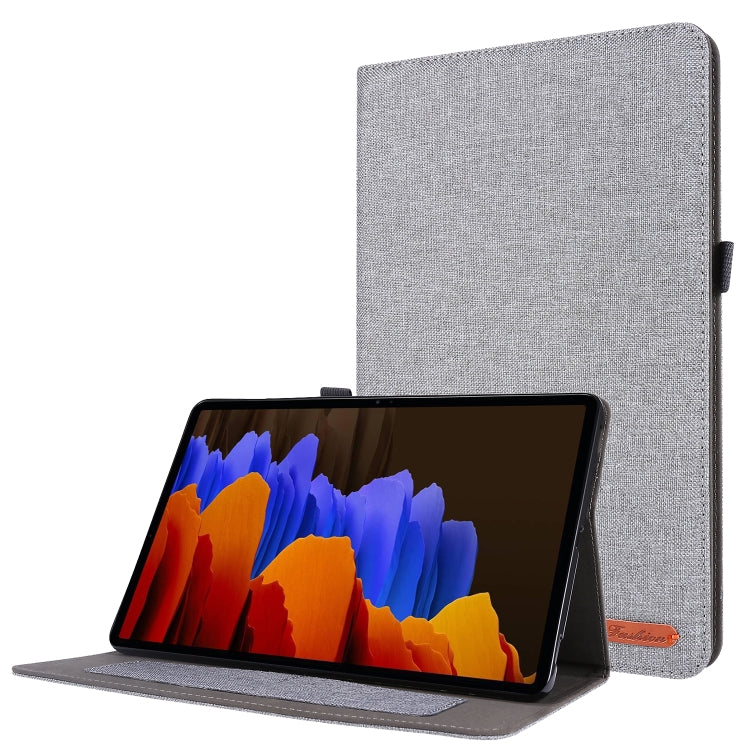 For Samsung Galaxy Tab S8 / Galaxy Tab S7 T870/T875 Horizontal Flip TPU + Fabric PU Leather Protective Case with Card Slots & Holder