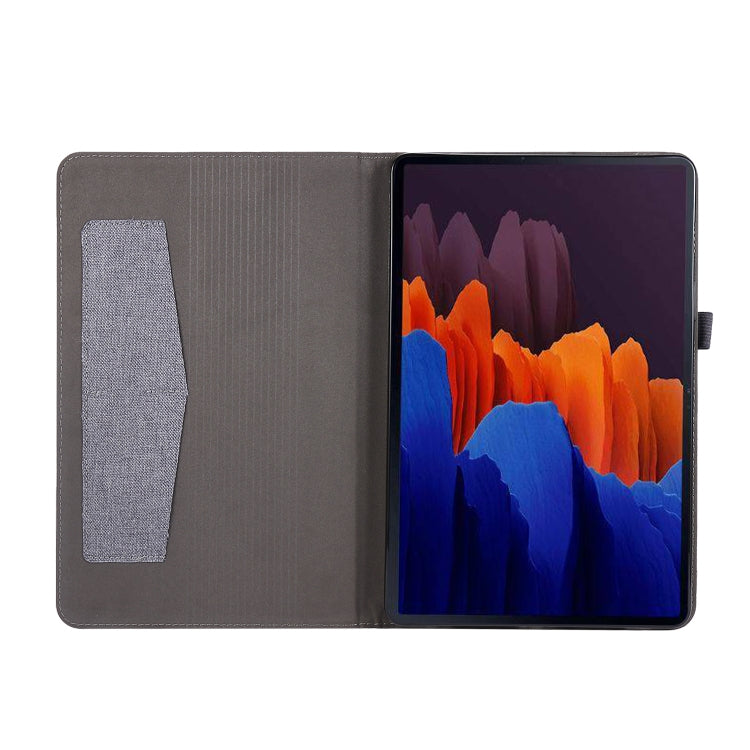 For Samsung Galaxy Tab S8 / Galaxy Tab S7 T870/T875 Horizontal Flip TPU + Fabric PU Leather Protective Case with Card Slots & Holder