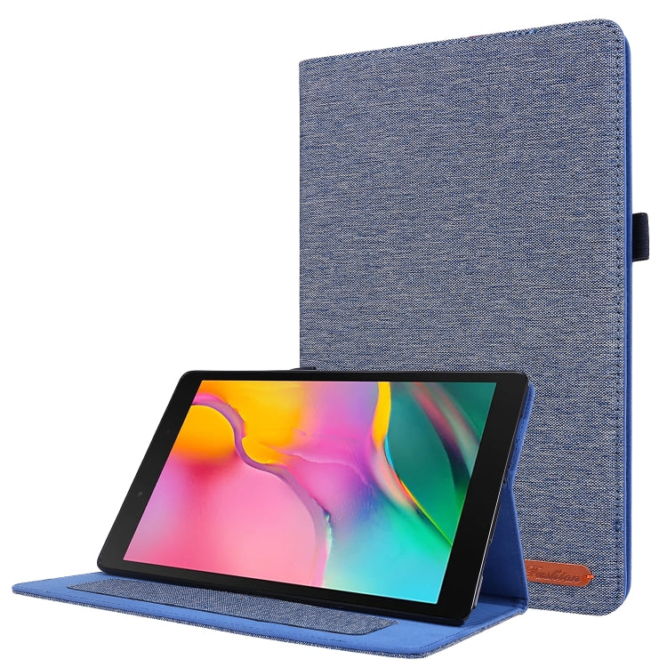 For Samsung Galaxy Tab A7 (2020) Horizontal Flip TPU + Fabric PU Leather Protective Case with Card Slots & Holder