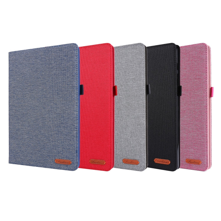 For Samsung Galaxy Tab A7 (2020) Horizontal Flip TPU + Fabric PU Leather Protective Case with Card Slots & Holder