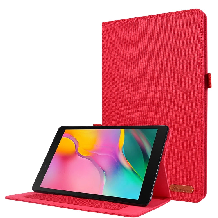 For Samsung Galaxy Tab A7 (2020) Horizontal Flip TPU + Fabric PU Leather Protective Case with Card Slots & Holder
