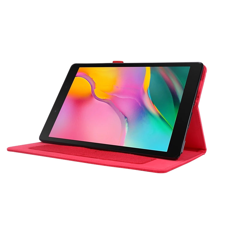 For Samsung Galaxy Tab A7 (2020) Horizontal Flip TPU + Fabric PU Leather Protective Case with Card Slots & Holder