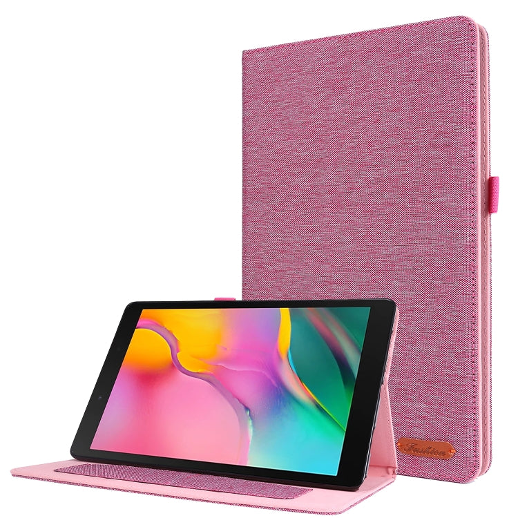 For Samsung Galaxy Tab A7 (2020) Horizontal Flip TPU + Fabric PU Leather Protective Case with Card Slots & Holder