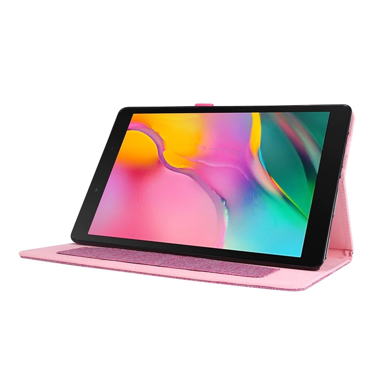 For Samsung Galaxy Tab A7 (2020) Horizontal Flip TPU + Fabric PU Leather Protective Case with Card Slots & Holder