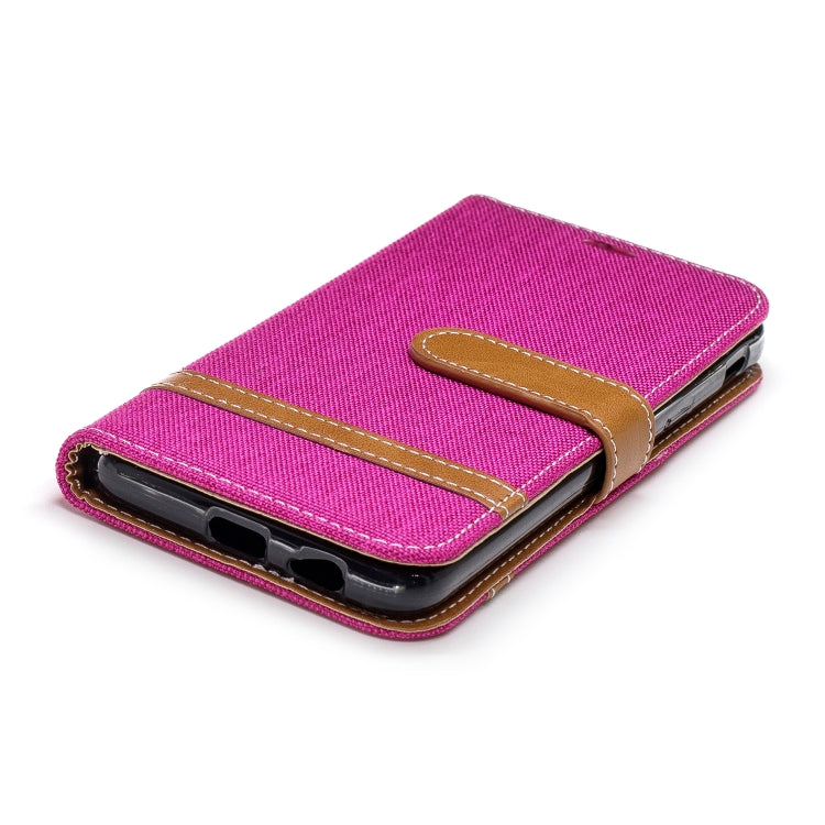 Color Matching Denim Texture Leather Case for Galaxy  J6 , with Holder & Card Slots & Wallet & Lanyard
