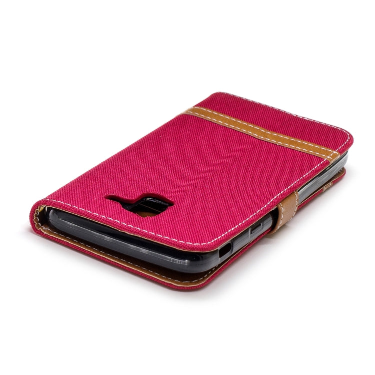 Color Matching Denim Texture Leather Case for Galaxy  J6 , with Holder & Card Slots & Wallet & Lanyard