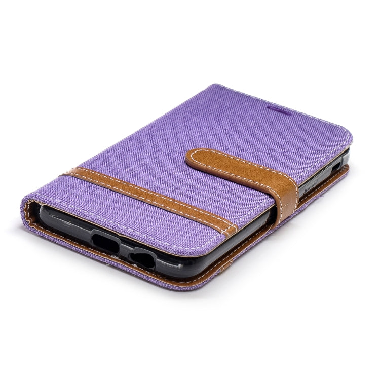 Color Matching Denim Texture Leather Case for Galaxy  J6 , with Holder & Card Slots & Wallet & Lanyard