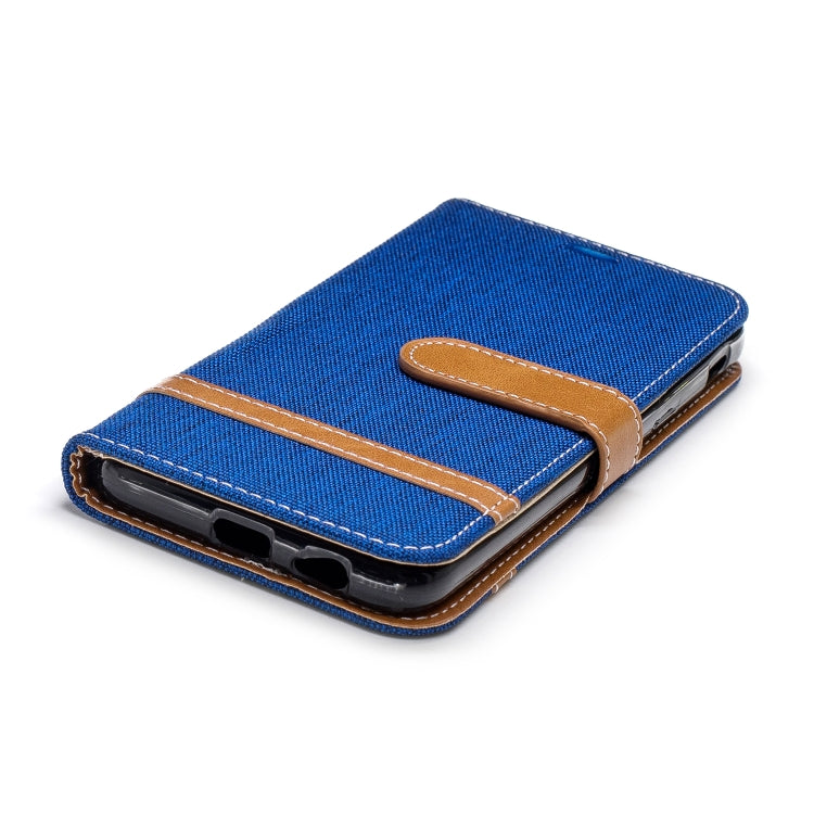 Color Matching Denim Texture Leather Case for Galaxy  J6 , with Holder & Card Slots & Wallet & Lanyard