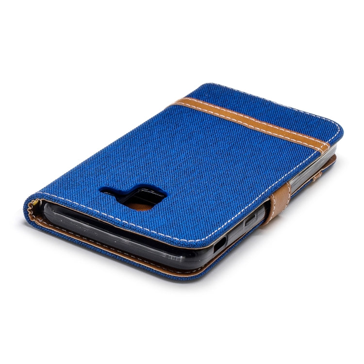 Color Matching Denim Texture Leather Case for Galaxy  J6 , with Holder & Card Slots & Wallet & Lanyard