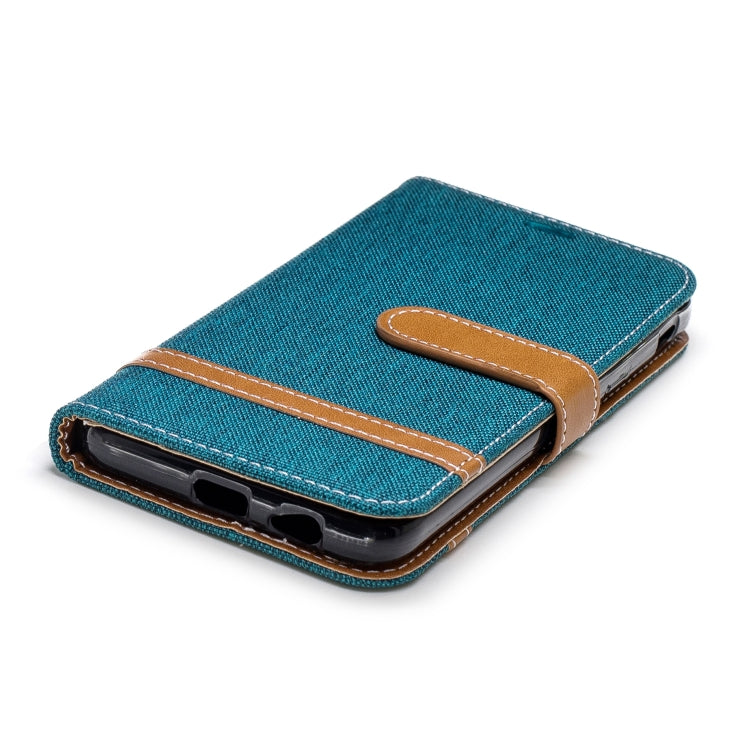Color Matching Denim Texture Leather Case for Galaxy  J6 , with Holder & Card Slots & Wallet & Lanyard