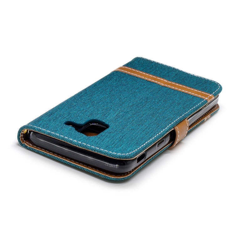 Color Matching Denim Texture Leather Case for Galaxy  J6 , with Holder & Card Slots & Wallet & Lanyard