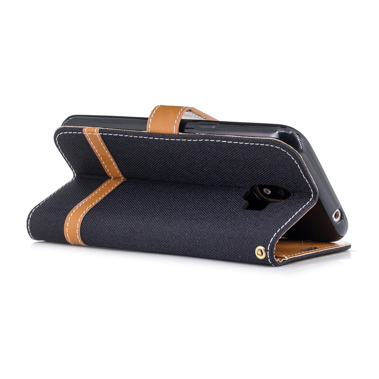 Color Matching Denim Texture Leather Case for Galaxy  J2 Pro , with Holder & Card Slots & Wallet & Lanyard