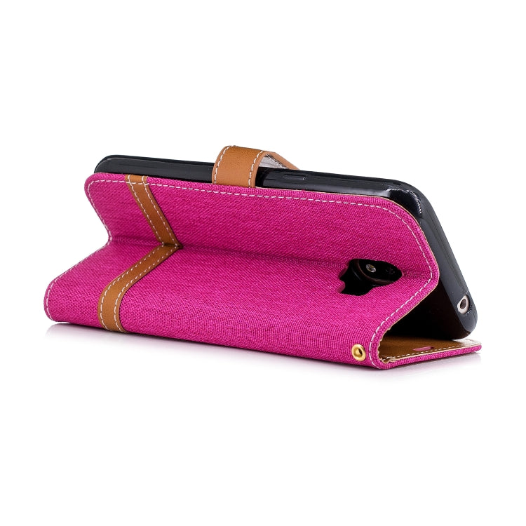 Color Matching Denim Texture Leather Case for Galaxy  J2 Pro , with Holder & Card Slots & Wallet & Lanyard