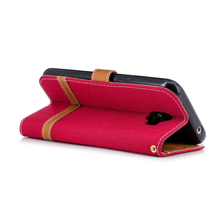 Color Matching Denim Texture Leather Case for Galaxy  J2 Pro , with Holder & Card Slots & Wallet & Lanyard