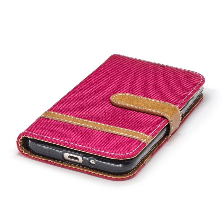 Color Matching Denim Texture Leather Case for Galaxy  J2 Pro , with Holder & Card Slots & Wallet & Lanyard