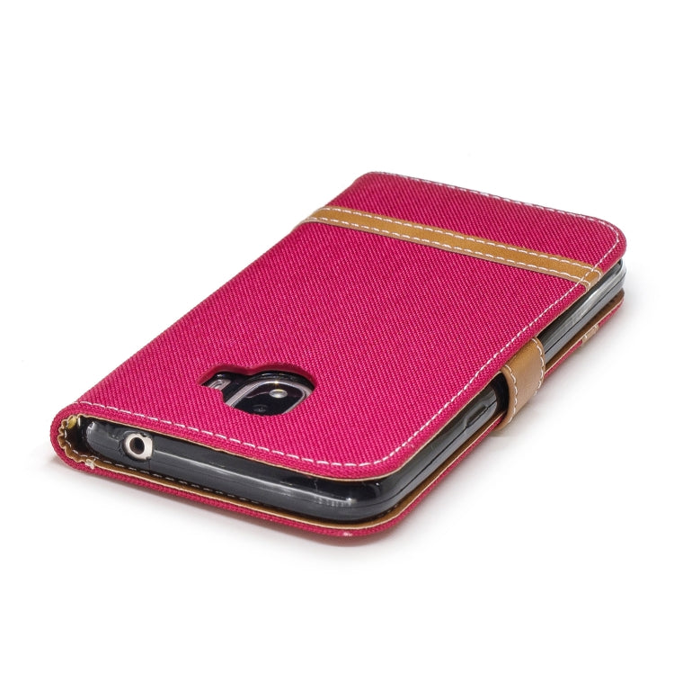 Color Matching Denim Texture Leather Case for Galaxy  J2 Pro , with Holder & Card Slots & Wallet & Lanyard