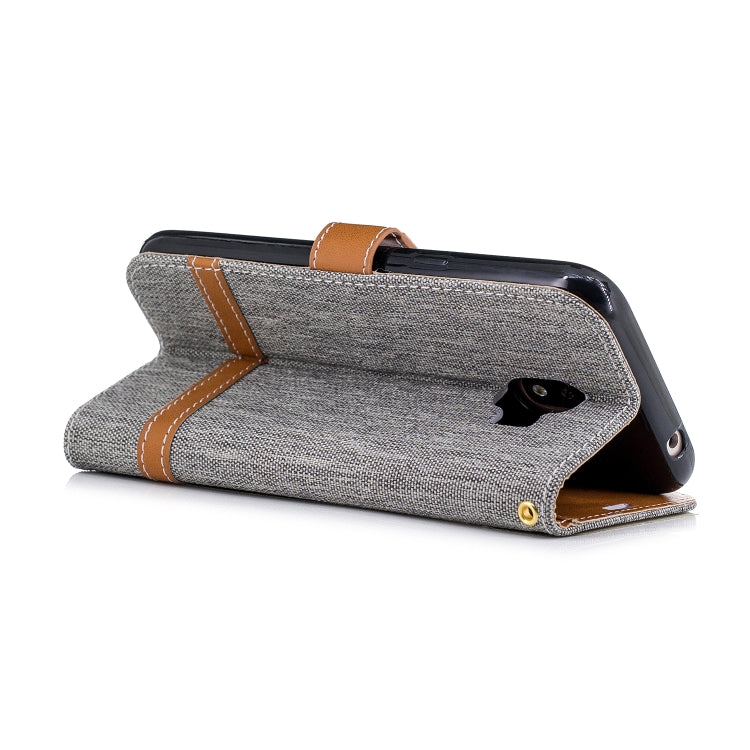 Color Matching Denim Texture Leather Case for Galaxy  J2 Pro , with Holder & Card Slots & Wallet & Lanyard