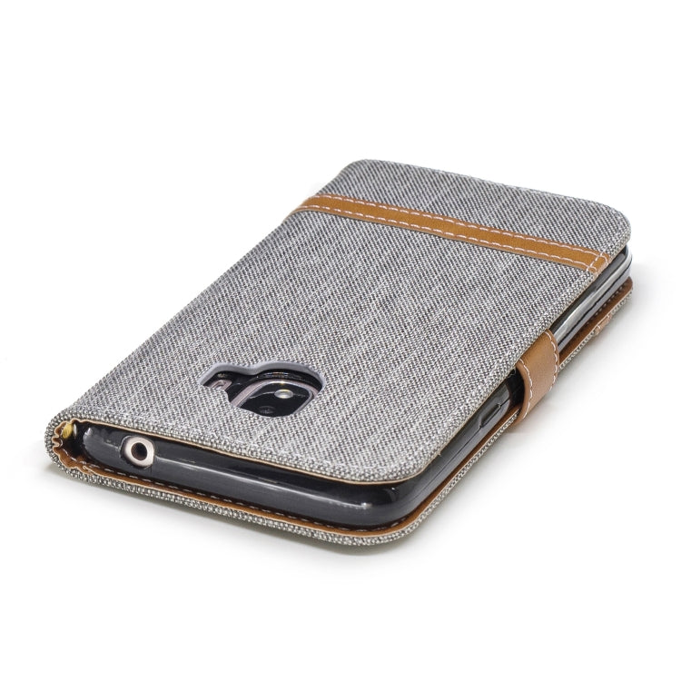Color Matching Denim Texture Leather Case for Galaxy  J2 Pro , with Holder & Card Slots & Wallet & Lanyard
