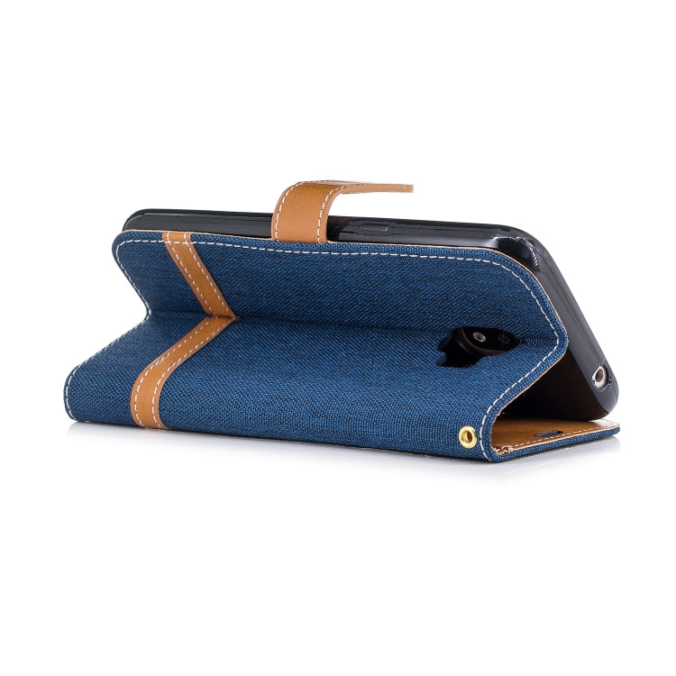 Color Matching Denim Texture Leather Case for Galaxy  J2 Pro , with Holder & Card Slots & Wallet & Lanyard