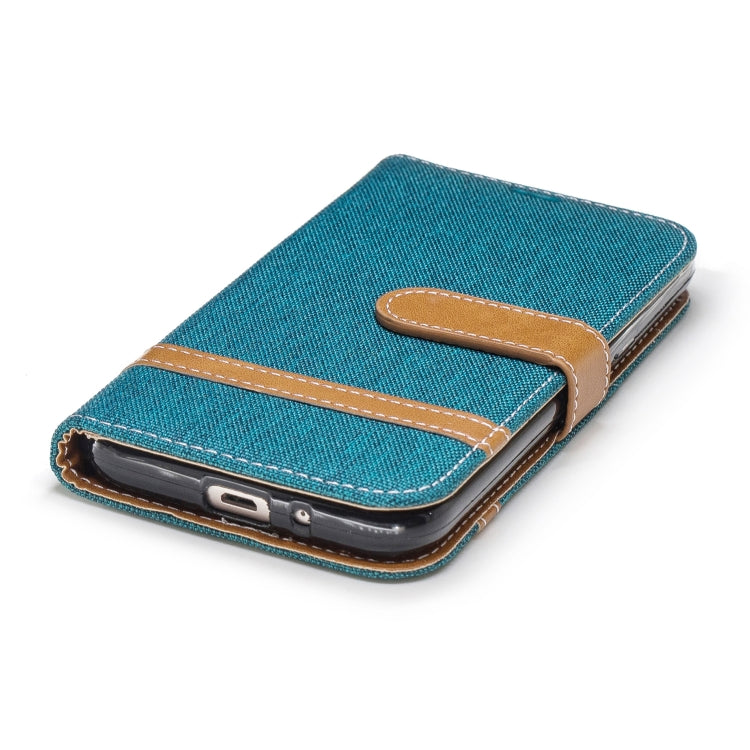 Color Matching Denim Texture Leather Case for Galaxy  J2 Pro , with Holder & Card Slots & Wallet & Lanyard