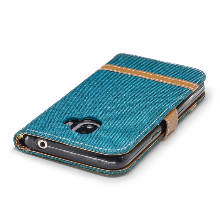 Color Matching Denim Texture Leather Case for Galaxy  J2 Pro , with Holder & Card Slots & Wallet & Lanyard