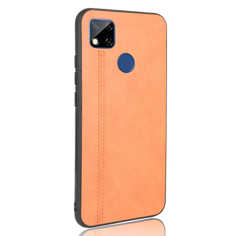 For Xiaomi Redmi 9C Shockproof Sewing Cow Pattern Skin PC + PU + TPU Case