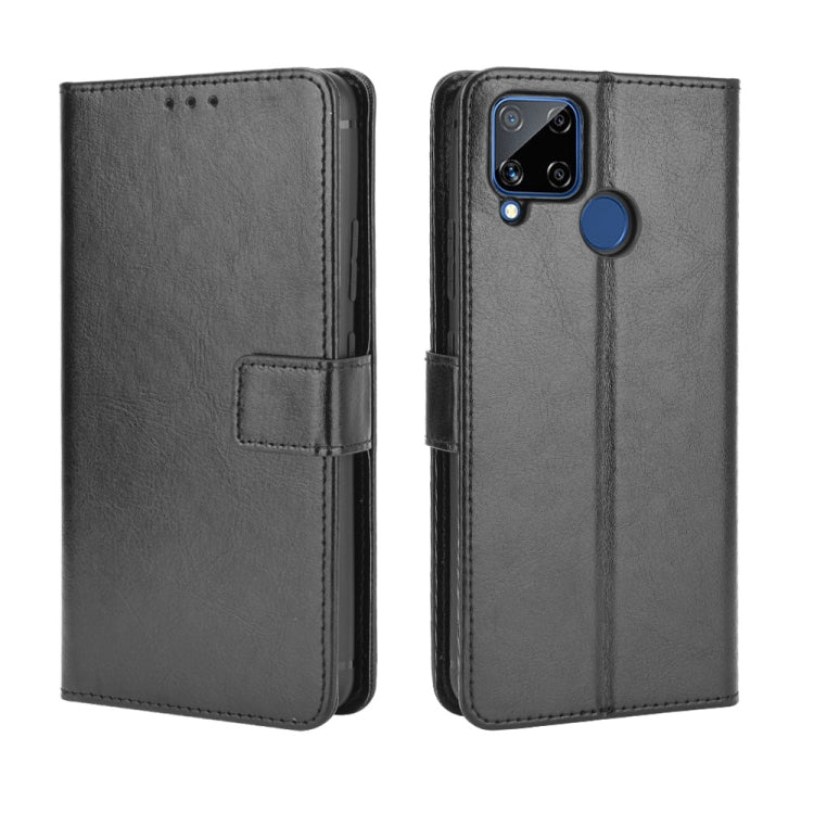 For OPPO Realme C15 Retro Crazy Horse Texture Horizontal Flip Leather Case with Holder & Card Slots & Photo Frame