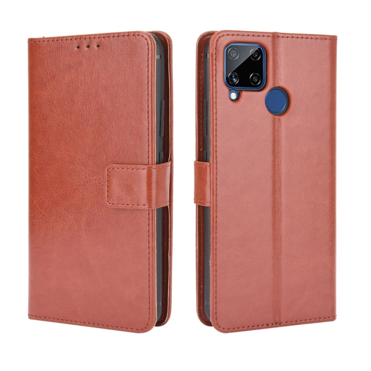 For OPPO Realme C15 Retro Crazy Horse Texture Horizontal Flip Leather Case with Holder & Card Slots & Photo Frame