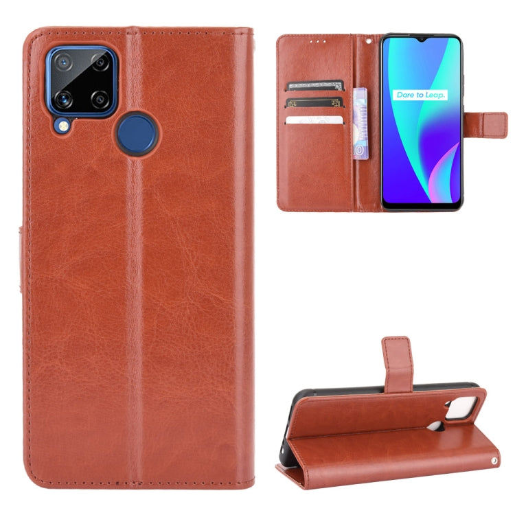 For OPPO Realme C15 Retro Crazy Horse Texture Horizontal Flip Leather Case with Holder & Card Slots & Photo Frame